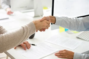 Close-up of a business handshake